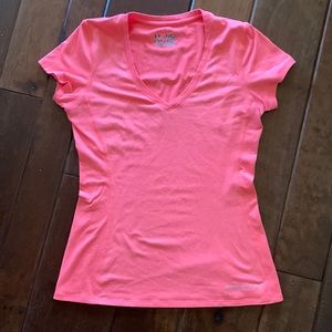 Pink Fitted Under Armour T-Shirt